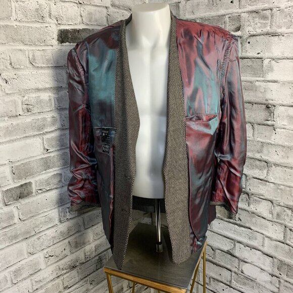 Vintage Union Made Harry Rosen Black White Wool Blazer Sport Coat - Picture 7 of 16